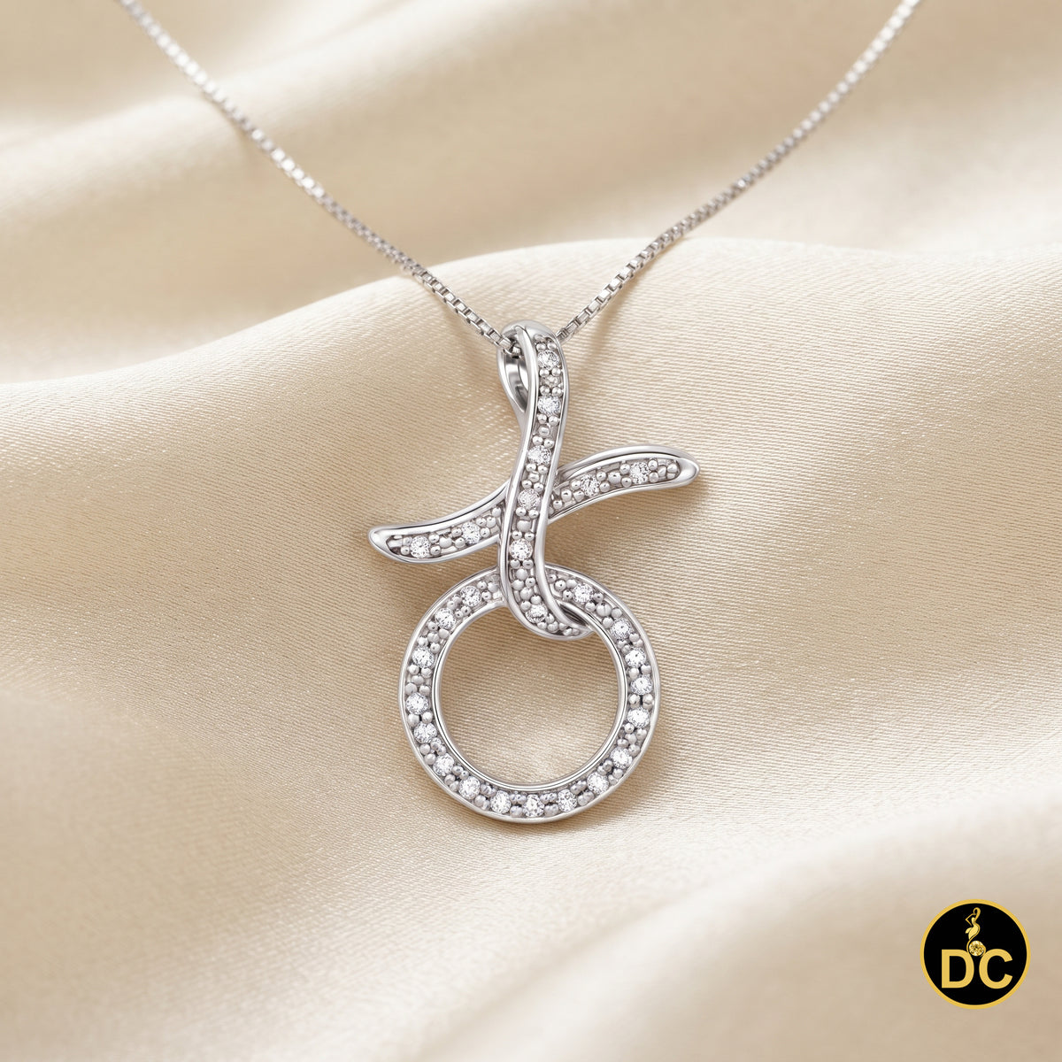 DiamondCelebritees 925 Sterling Silver White HUG & KISS Shape 1.00 inch 0.21ct CZ XO Pendant