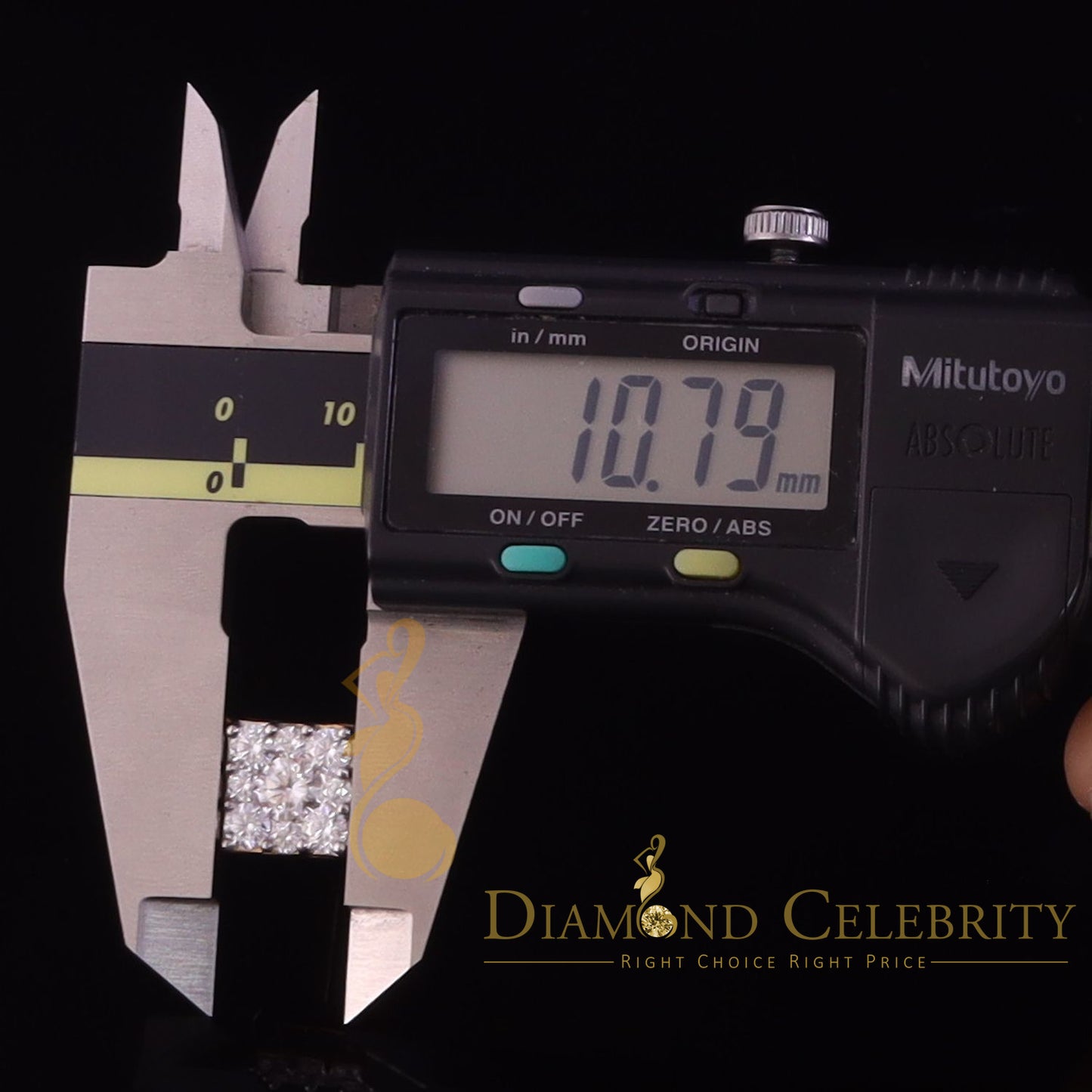 DiamondCelebritees Real Moissanite Square Earrings 10k Real Yellow Gold 4.50ct VVS 'D' Color