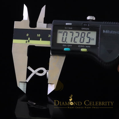 DiamondCelebritees White Ribbon Shape Pendant 925 Sterling Silver with 0.26ct Cubic Zirconia stone