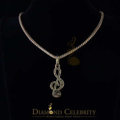 DiamondCelebritees Promise 925 Yellow Sterling Silver MUSIC SIGN Pendant with 2.34ct Cubic Zirconia