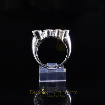 DiamondCelebritees Stylish "BOSS" 925 Silver White 0.50ct Micro Real Diamond Men's Band Ring SZ 8