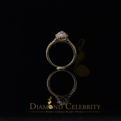 King Of Blings  10K Yellow Gold 1.50CT 'VVS' 'FL' D clr Pear Cut Moissonite Womens Ring Size 7