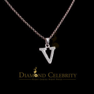 Attractive Sterling SilverAll Alphabet Letter White Pendant with Cubic Zirconia