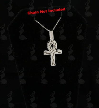 DiamondCelebritees Attractive White ANKH 925 Sterling Silver Pendant with 0.82ct Cubic Zirconia