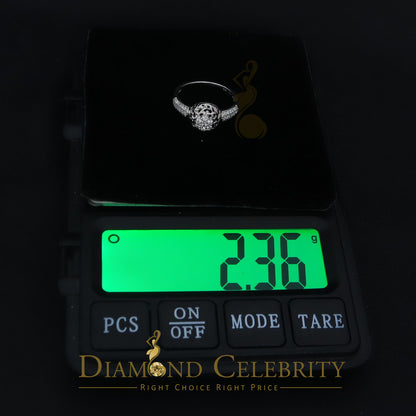 DiamondCelebritees Cubic Zirconia 925 Sterling White Silver Round Engagement Women's Ring Size 7