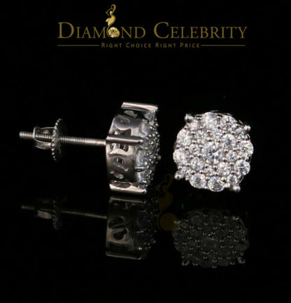 DiamondCelebritees  925 Sterling White Silver 1.22ct Cubic Zirconia Round Women's Stud Earrings