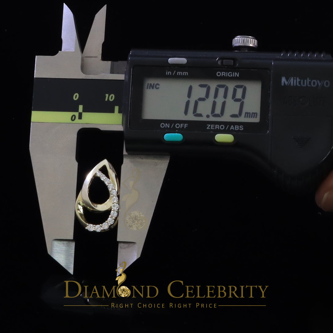 DiamondCelebritees Sterling Yellow Silver Pear Fashion Pendant with 0.00ct Cubic Zirconia Stone