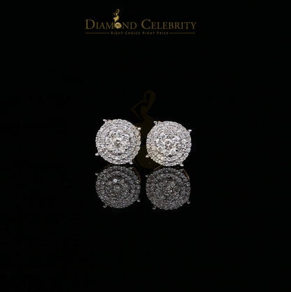 DiamondCelebritees 10K Real Yellow Gold with 0.80CT Real Diamond Men's/Women's Stud Earrings