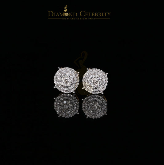 DiamondCelebritees 10K Real Yellow Gold with 0.80CT Real Diamond Men's/Women's Stud Earrings