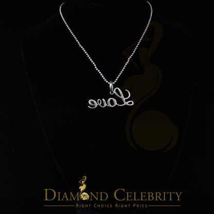 DiamondCelebritees White Attractive" LOVE" Letter 925 Sterling Silver Pendant 2.08ct Cubic Zirconia