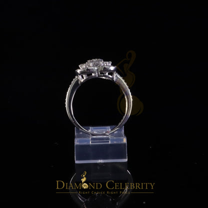 DiamondCelebritees Womens Heart 925 White Silver 1.00ct VVS 'D' Baguette Moissanite Ring Size 7
