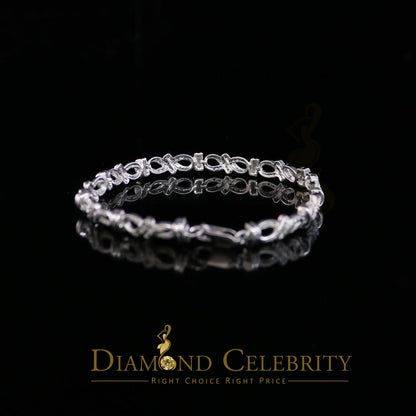 Diamondcelebritees 925 Sterling Silver White Bracelete Size 7 Inch with 0.22CT Genuine Diamonds