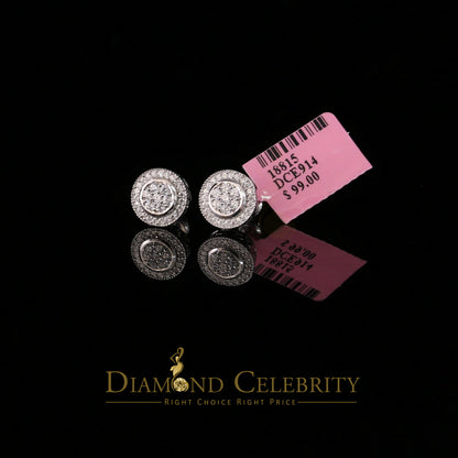 DiamondCelebritees  925 Sterling White Silver 1.59ct Cubic Zirconia Round Women's Stud Earrings