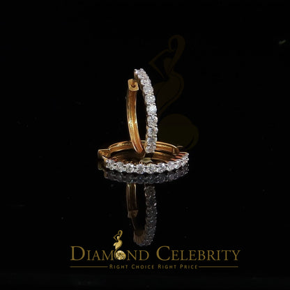 DiamondCelebritees 2.00ct Moissanite Yellow 925 Sterling Silver Women's Hoop Earrings