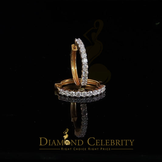 DiamondCelebritees 2.00ct Moissanite Yellow 925 Sterling Silver Women's Hoop Earrings
