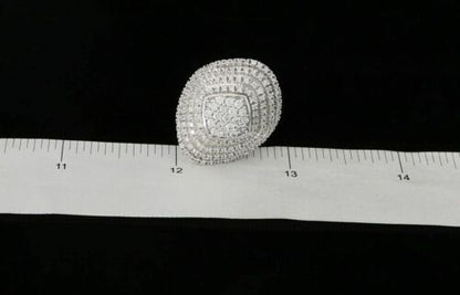 DiamondCelebritees 925 Sterling White Silver With Cubic Zirconia 1.67 ct Cocktail Ring Size 7.5