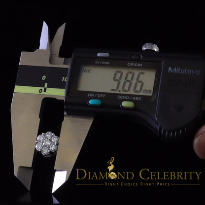DiamondCelebritees Real Moissanite VVS 'D' Color 2.25 ct 10k Real White Gold Stud FLORAL Earrings