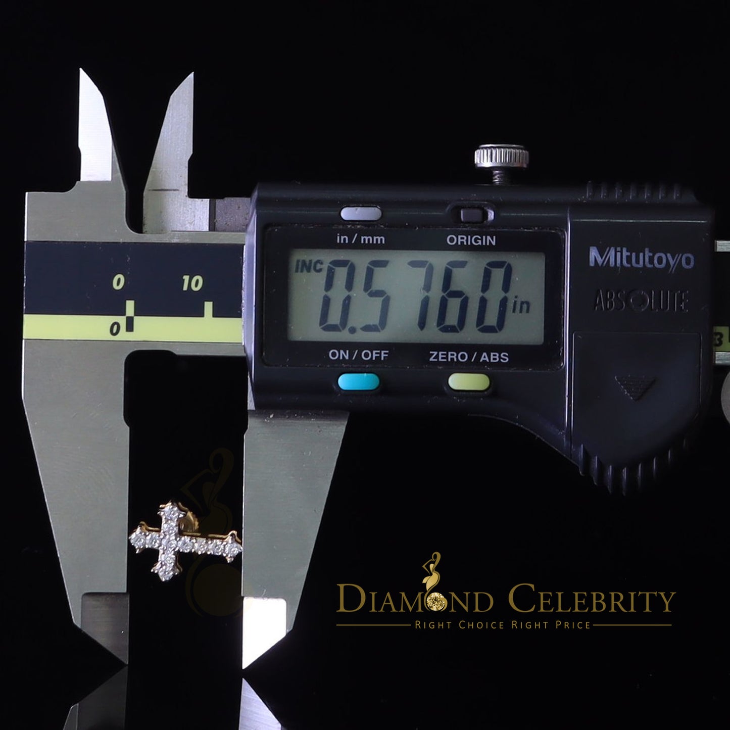 DiamondCelebritees 1.00ct Moissanite Yellow 925 Sterling Silver Women's Cross Earrings