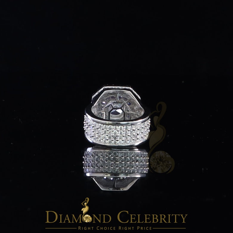 DiamondCelebritees 925 SilverJewelry White 16.0ct Cubic Zirconia Wide Octagon Men's Ring Size 9.5