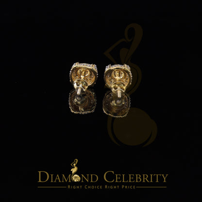 DiamondCelebritees  Aretes Para Hombre Silver 0.25ct Diamond For Ladies / Gent's Yellow Stud Earring