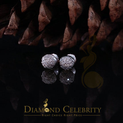 DiamondCelebritees 0.25ct Diamond 925 Silver White For Men's / Womens Round Earrings