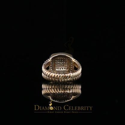 DiamondCelebritees 1.33ct Yellow Silver Square Cubic Zirconia Womens Adjustable Ring From SZ 8 to10