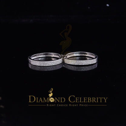 DiamondCelebritees  Mens hip hop White 92.51ct Silver Iced 3 row Huggie Hoop Cubic Zirconia Earrings