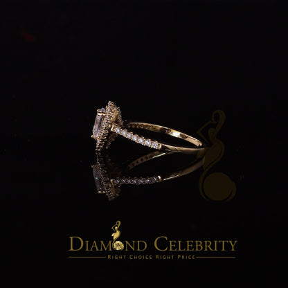 King Of Blings  10K Yellow Gold 1.50CT 'VVS' 'FL' D clr Pear Cut Moissonite Womens Ring Size 7