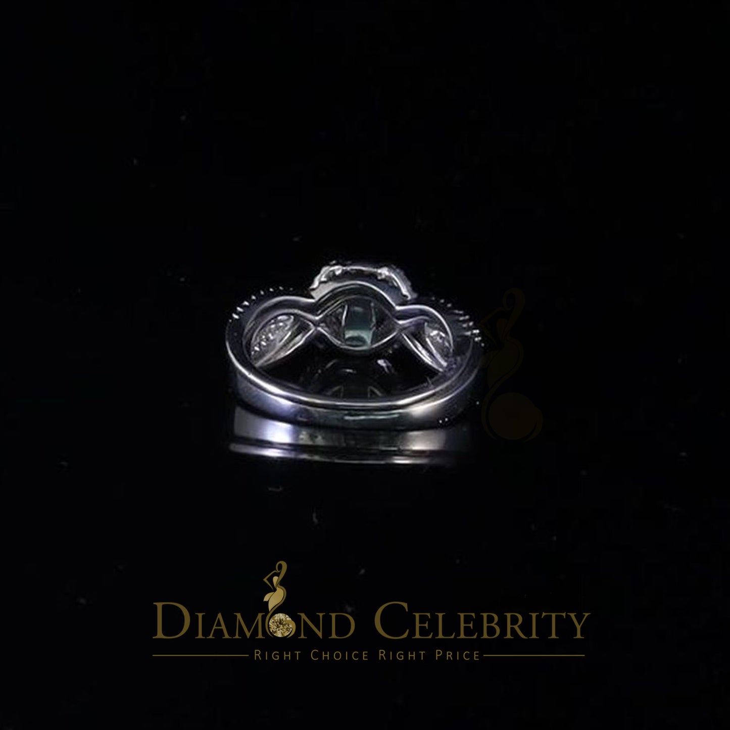 DiamondCelebritees 1.20ct Cubic Zirconia White 925 Silver Men's/ Women 2PC Bridal Rings Size 7