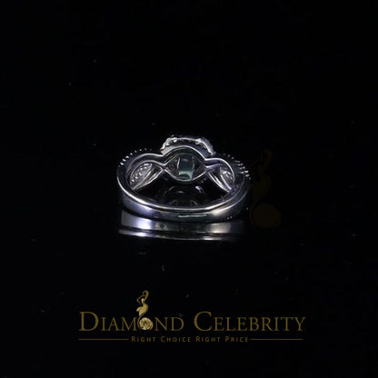 DiamondCelebritees 1.20ct Cubic Zirconia White 925 Silver Men's/ Women 2PC Bridal Rings Size 7