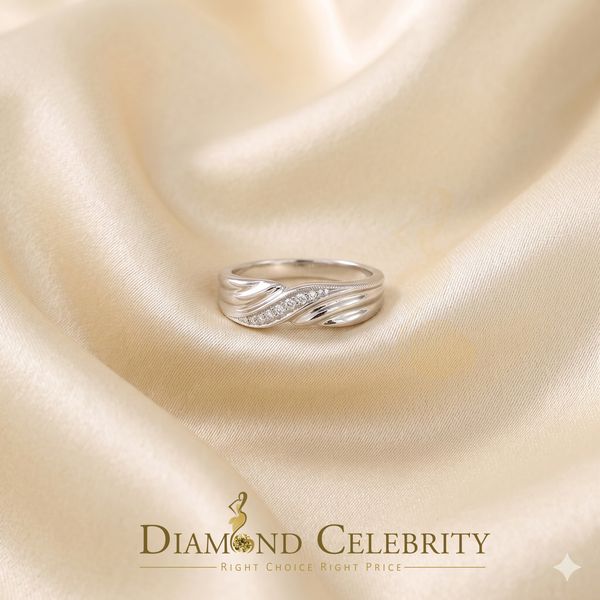 DiamondCelebritees 0.10ct White 925 Sterling Silver Shiny Cubic Zircon Promise Women Ring Size 6.5
