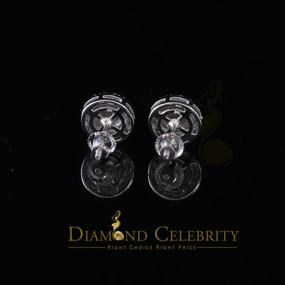 Diamondcelebritees 1.00ct Moissanite White 925 Sterling Silver Women's Circle Shape Nugget Earrings