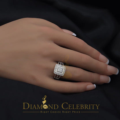 DiamondCelebritees 0.75CT Cubic Zirconia Sterling White Silver Round Engagement Women's Ring Size 7