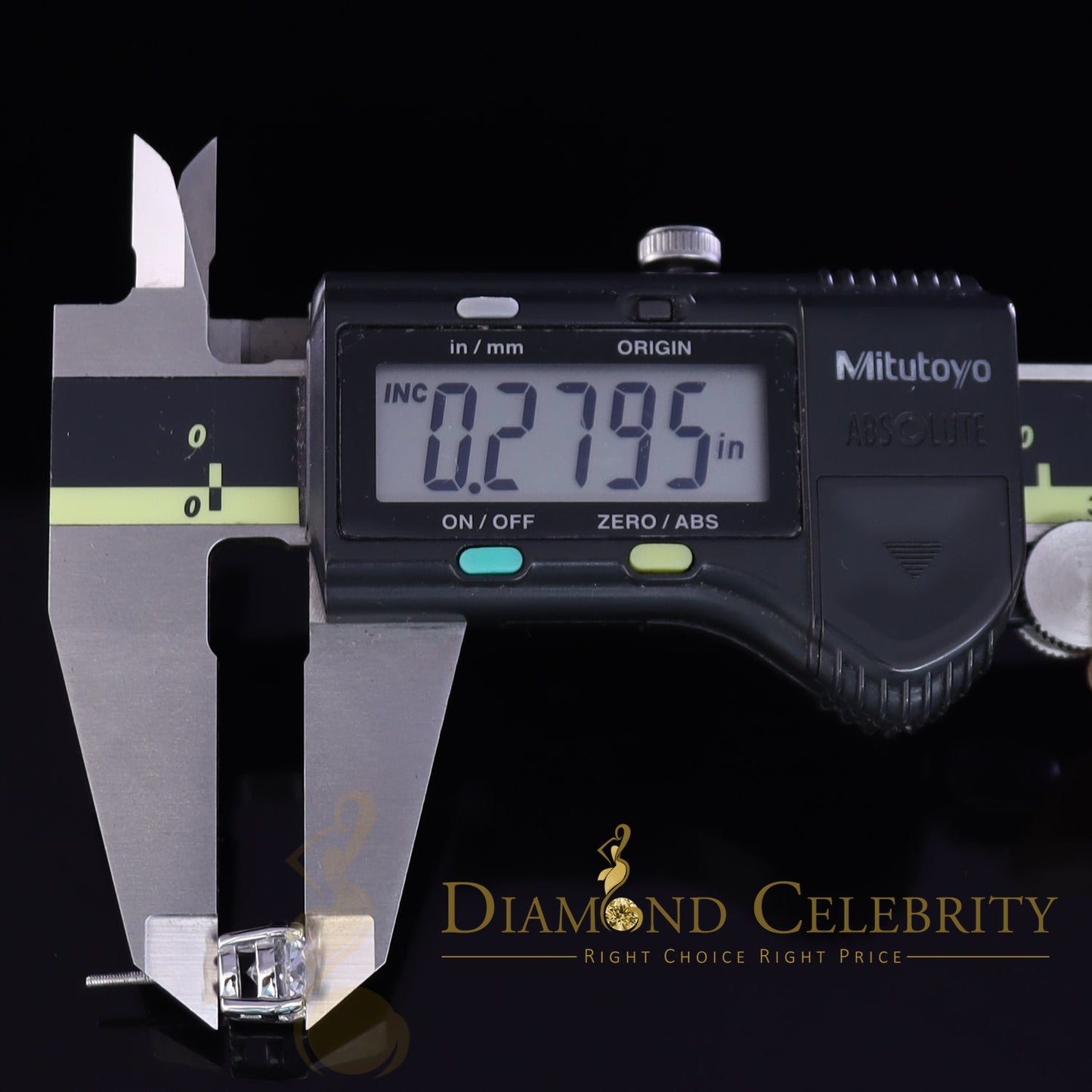 DiamondCelebritees 10k Real White Gold with 3.50ct Round VVS 'D' Color Moissanite Stud Earrings