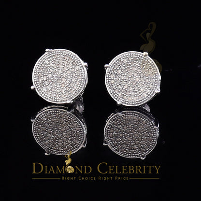 DiamondCelebritees 925 Sterling Silver 0.30ct Diamond For Women's/ Men's White Stud Round Earrings