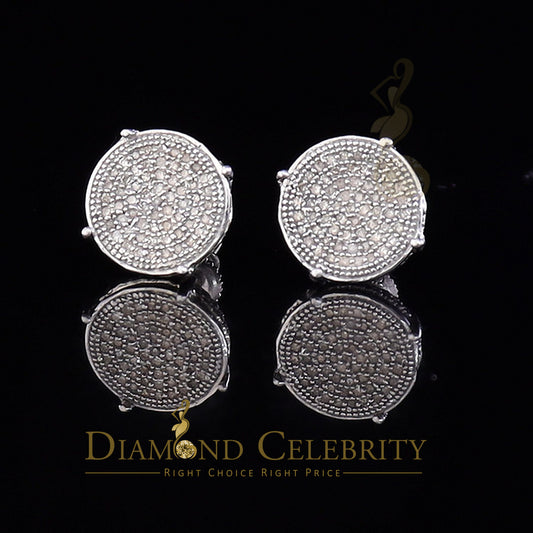 DiamondCelebritees 925 Sterling Silver 0.30ct Diamond For Women's/ Men's White Stud Round Earrings