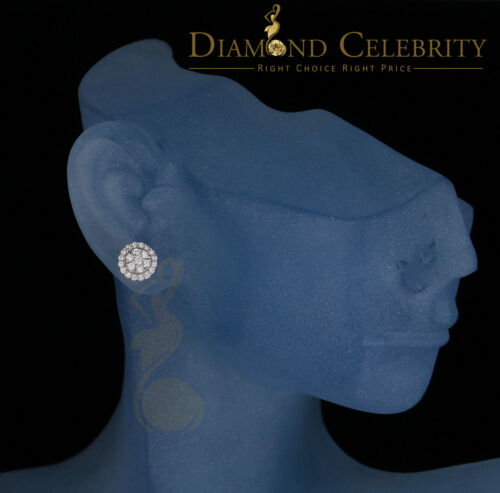 DiamondCelebritees  925 Sterling Yellow Silver 0.88ct Cubic Zirconia Round Women's Stud Earrings