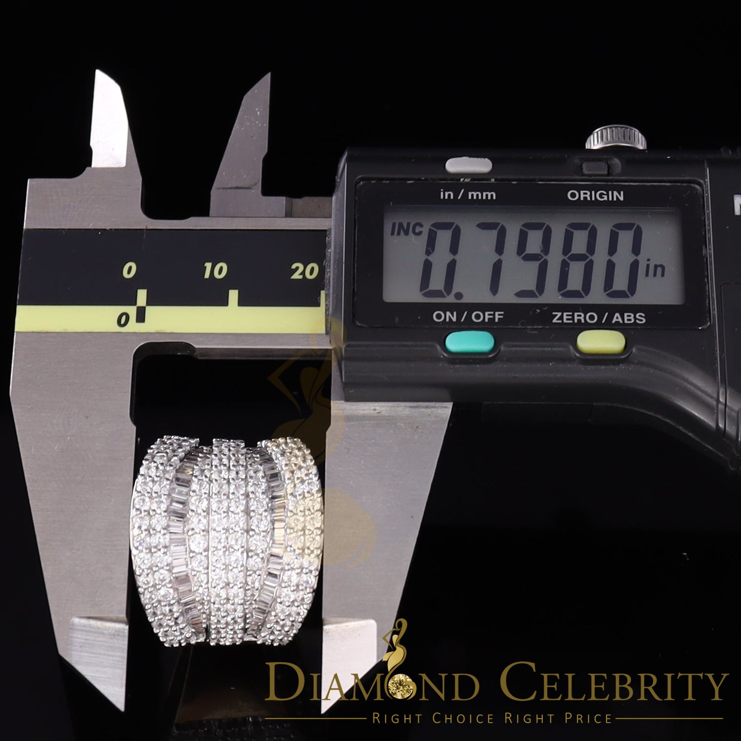 DiamondCelebritees 7.75ct Round/Baguette Cubic Zirconia Cocktail Yellow Sterling Silver Ring Size 7