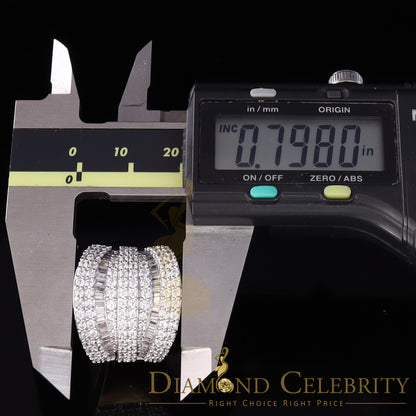 DiamondCelebritees 7.75ct Round/Baguette Cubic Zirconia Cocktail Yellow Sterling Silver Ring Size 7