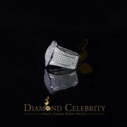 DiamondCelebritees 925 Silver White 7.50ct Cubic Zirconia Oval Engagement Men's Ring Size 9.5