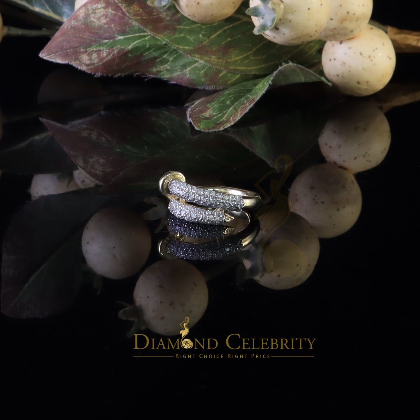 DiamondCelebritees 1.00ct Cubic Zirconia Yellow Sterling 925 Silver Women Engagement Rings Size 6