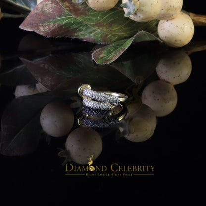 DiamondCelebritees 1.00ct Cubic Zirconia Yellow Sterling 925 Silver Women Engagement Rings Size 6