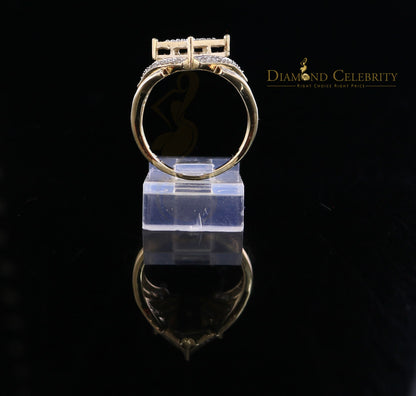 DiamondCelebritees Real 0.66ct Diamond 925 Sterling Silver Yellow Square Womens Engagement Ring SZ7