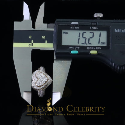 DiamondCelebritees 925 Silver Yellow 2.50CT Women's VVS 'D' Moissanite 3D Double Heart Ring Size7