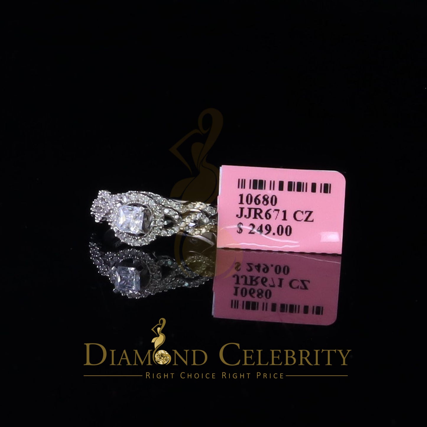DiamondCelebritees 1.80ct Cubic Zirconia White 925 Sterling Silver Men's/ Women Bridal Rings Size 7