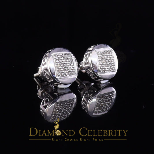 DiamondCelebritees 0.15ct Real Diamond 925 Sterling Silver White For Women's & Men's Round Earring