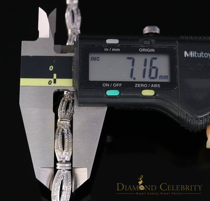 Diamondcelebritees 925 Silver Ladies White 0.20CT Genuine Diamonds Exotic Design Bracelete Size 7''
