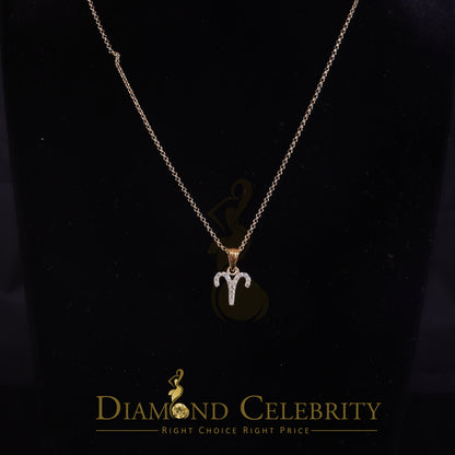 DiamondCelebritees 0.42ct Cubic ZirconiaYellow Silver ARIES-APRIL Month Pendant for Men's & Women's