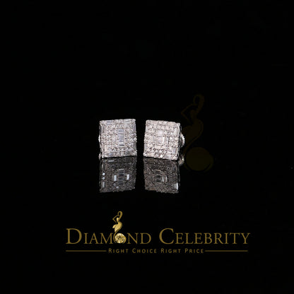 DiamondCelebritees  White 925 Sterling Silver 0.72ct Cubic Zirconia Hip Hop Women's Square Earrings