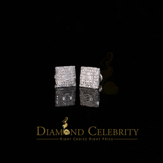 DiamondCelebritees  White 925 Sterling Silver 0.72ct Cubic Zirconia Hip Hop Women's Square Earrings